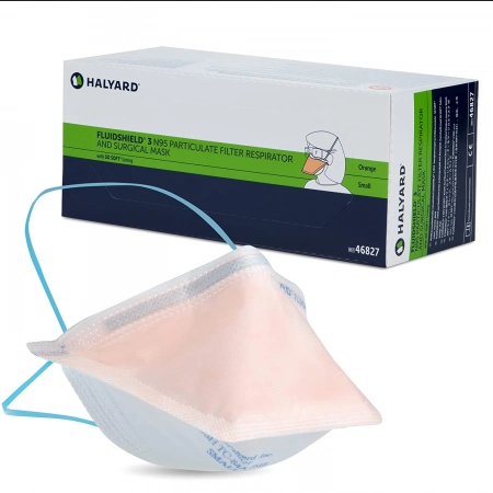 HALYARD FLUIDSHIELD N95 Particulate Filter Respirator Surgical Mask Size Regular 35 Masks