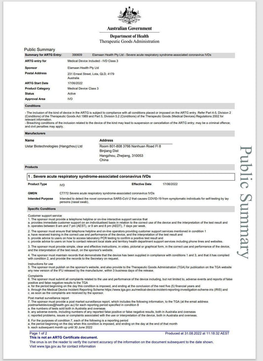Hlpmedical EasyNAT Covid-19 RNA self-test kit with 10 PCR kits, including test tubes, swabs, and packaging for health care use.