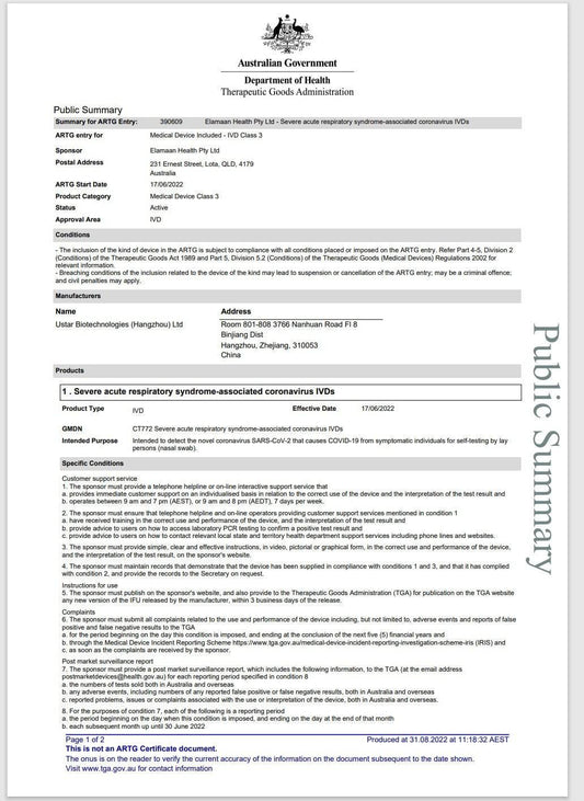 Hlpmedical EasyNAT Covid-19 RNA self-test kit for at-home PCR testing, featuring test tubes and instructions.