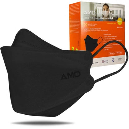 Black AMD P2 N95 Medical Respirator Face Masks 50pcs - Australian Made