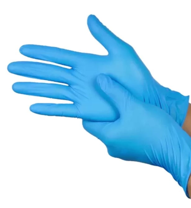 100 Powder Free Nitrile Blue Examination Gloves - TGA Approved - Large
