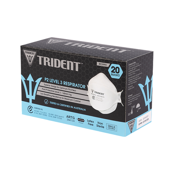 24 Boxes (480 Masks) Trident P2 Respirator Individually Packed